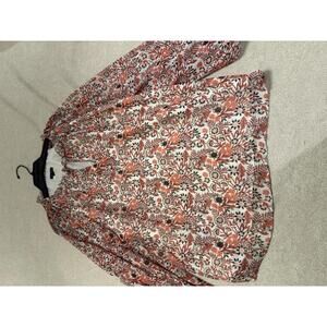 Talbots Floral Print Blouse Size M